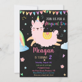 Llamacorn Geburtstagseinladung Magischer Geburtsta Einladung