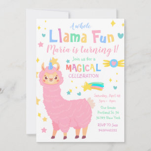 Llamacorn Magical Llama Einladung zum Geburtstag