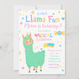 Llamacorn Magical Llama Einladung zum Geburtstag