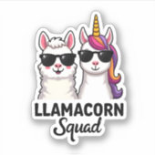 Llamacorn Squad Funny Unicorn Llama Squad Christma Aufkleber (Vorderseite)
