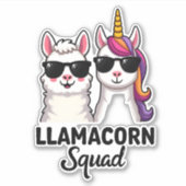 Llamacorn Squad Funny Unicorn Llama Squad Christma Aufkleber (Vorderseite)