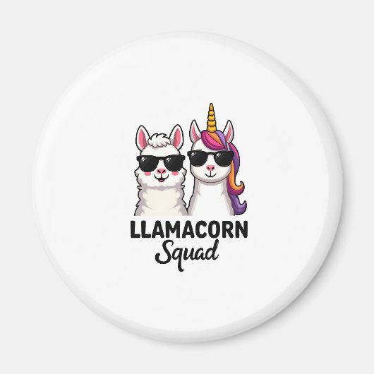 Llamacorn Squad Funny Unicorn Llama Squad Christma Magnet (Vorne)