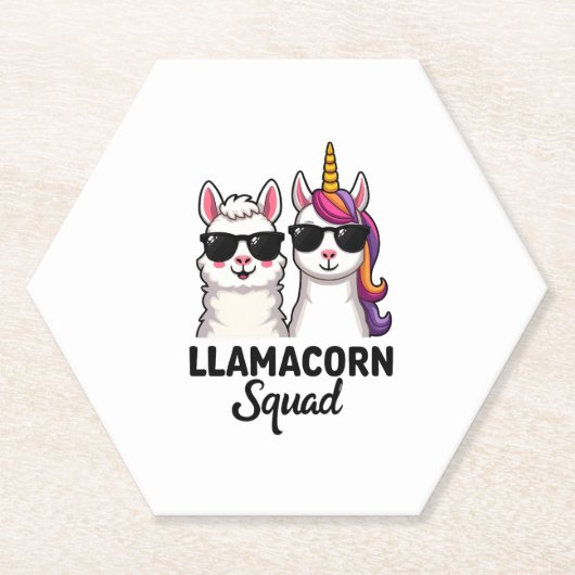 Llamacorn Squad Funny Unicorn Llama Squad Christma Untersetzer (Vorderseite)