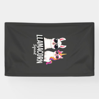 Llamacorn-Truppe Lustiges Einhorn Llama-Truppe Wei Banner