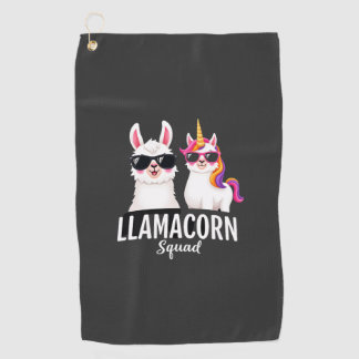 Llamacorn-Truppe Lustiges Einhorn Llama-Truppe Wei Golfhandtuch