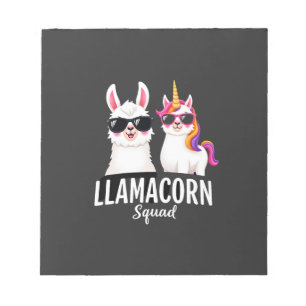 Llamacorn-Truppe Lustiges Einhorn Llama-Truppe Wei Notizblock
