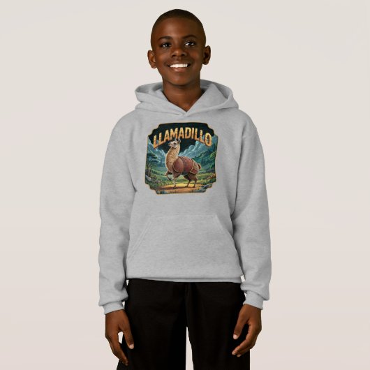 Llamadillo Illustration Combo Creature Funny Hoodie (Vorne ganz)
