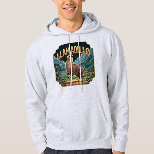 Llamadillo Illustration Combo Creature Funny Hoodie (Vorderseite)