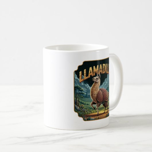 Llamadillo Illustration Combo Creature Funny Kaffeetasse (VorderseiteRechts)