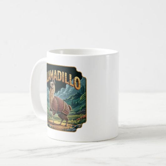 Llamadillo Illustration Combo Creature Funny Kaffeetasse (Vorderseite Links)