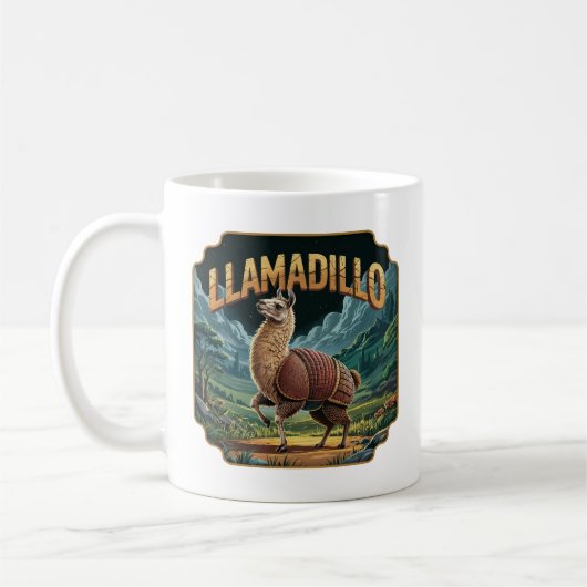 Llamadillo Illustration Combo Creature Funny Kaffeetasse (Links)