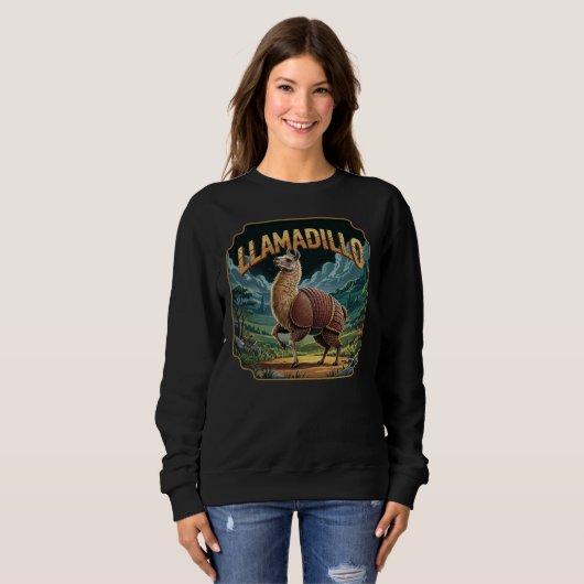 Llamadillo Illustration Combo Creature Funny Sweatshirt (Vorne ganz)