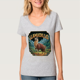 Llamadillo Illustration Combo Creature Funny T-Shirt