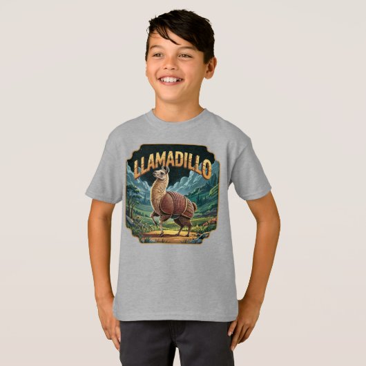 Llamadillo Illustration Combo Creature Funny T-Shirt (Vorne ganz)