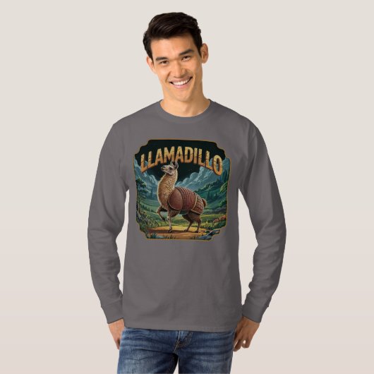 Llamadillo Illustration Combo Creature Funny T-Shirt (Vorne ganz)