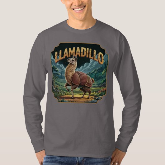 Llamadillo Illustration Combo Creature Funny T-Shirt (Vorderseite)