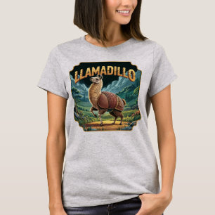 Llamadillo Illustration Combo Creature Funny T-Shirt
