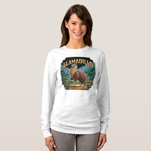 Llamadillo Illustration Combo Creature Funny T-Shirt (Vorne ganz)