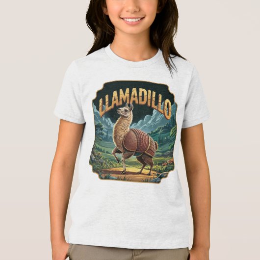 Llamadillo Illustration Combo Creature Funny Tri-Blend Shirt (Vorderseite)