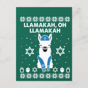 Llamakah, Oh Llamakah Hanukkah Geschenke Postkarte