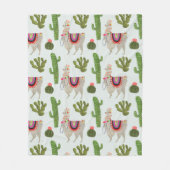 Llamarama Collection | Kakteen & Llama Muster Fleecedecke (Vorderseite)