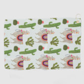 Llamarama Collection | Kakteen & Llama Muster Golfhandtuch (Horizontal)