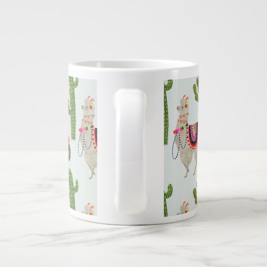 Llamarama Collection | Kakteen & Llama Muster Jumbo-Tasse (Rückseite)