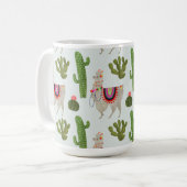 Llamarama Collection | Kakteen & Llama Muster Kaffeetasse (Vorderseite Links)