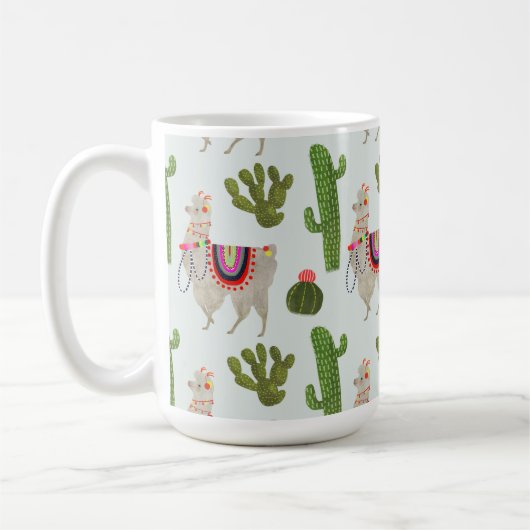 Llamarama Collection | Kakteen & Llama Muster Kaffeetasse (Links)