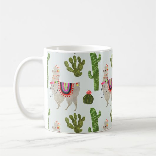 Llamarama Collection | Kakteen & Llama Muster Kaffeetasse (Links)
