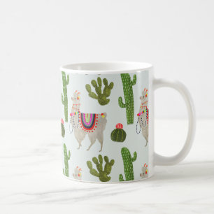 Llamarama Collection   Kakteen & Llama Muster Kaffeetasse