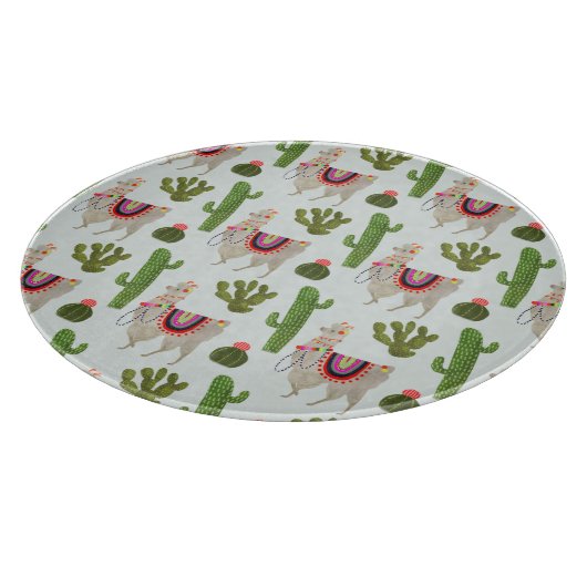 Llamarama Collection | Kakteen & Llama Muster Schneidebrett (Ecke)