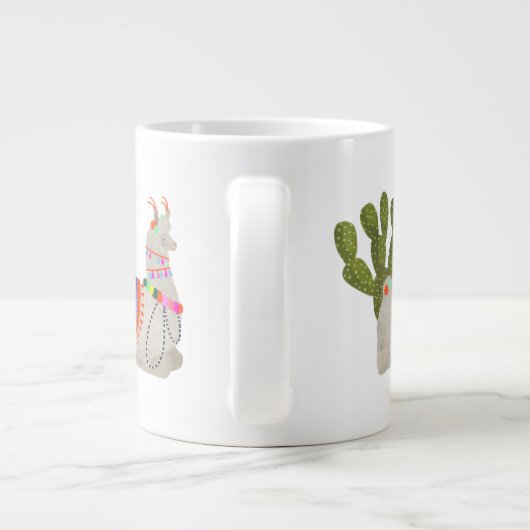 Llamarama Collection | Llamas lächeln Jumbo-Tasse (Rückseite)