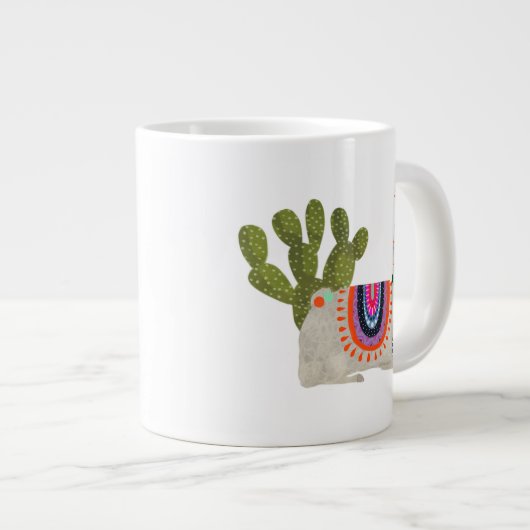Llamarama Collection | Llamas lächeln Jumbo-Tasse (Vorderseite Rechts)