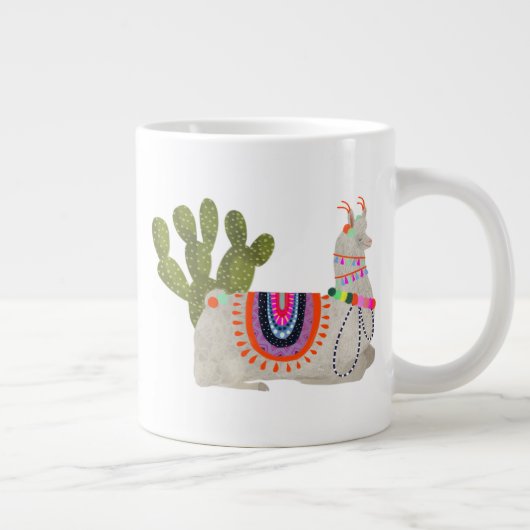 Llamarama Collection | Llamas lächeln Jumbo-Tasse (Rechts)