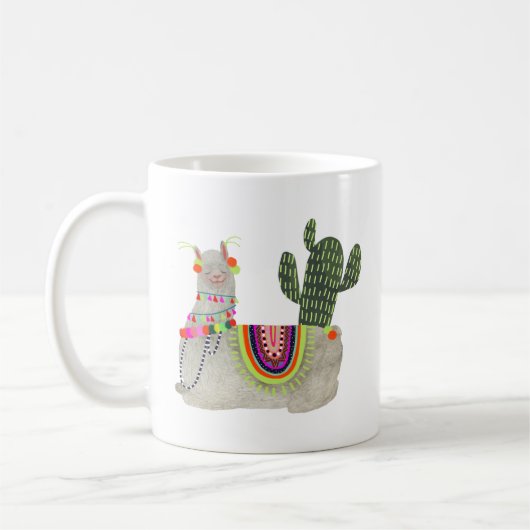Llamarama Collection | Llamas lächeln Kaffeetasse (Links)