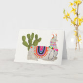 Llamarama Collection | Llamas lächeln Karte (Gelbe Blume)