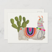 Llamarama Collection | Llamas lächeln Postkarte (Vorne/Hinten)