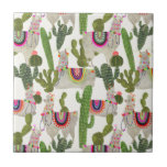 Llamarama Collection Muster Fliese<br><div class="desc">Genießen Sie dieses kreative Lama-Muster auf einem Produkt oder einem Wallart-Stück,  um die Welt um Sie herum zu erweitern und zu erweitern. Künstlerin: Victoria Borges</div>