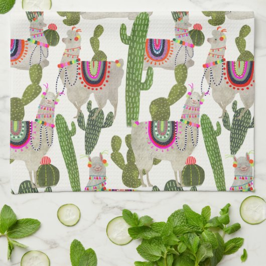 Llamarama Collection Muster Geschirrtuch (Gefaltet)