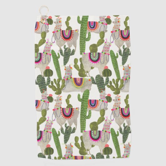 Llamarama Collection Muster Golfhandtuch (Vorderseite)