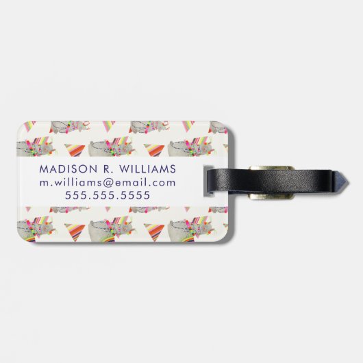 Llamarama Collection Muster II Gepäckanhänger (Rückseite horizontal)