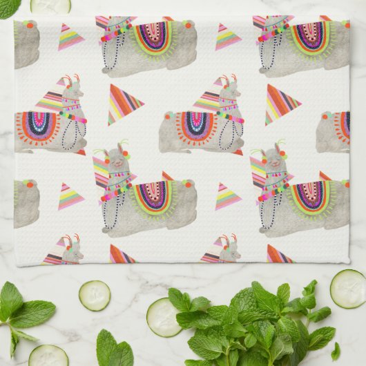 Llamarama Collection Muster II Geschirrtuch (Gefaltet)