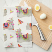 Llamarama Collection Muster II Geschirrtuch (Viertel Falte)