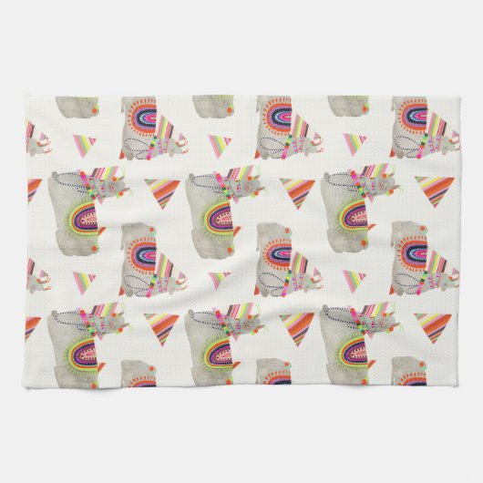 Llamarama Collection Muster II Geschirrtuch (Horizontal)