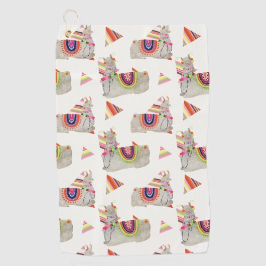 Llamarama Collection Muster II Golfhandtuch (Vorderseite)