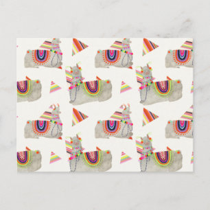 Llamarama Collection Muster II Postkarte