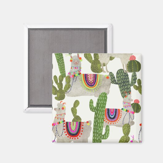 Llamarama Collection Muster Magnet (Vorderseite/Rückseite)