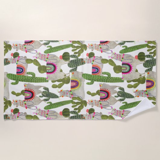 Llamarama Collection Muster Strandtuch (Vorderseite)