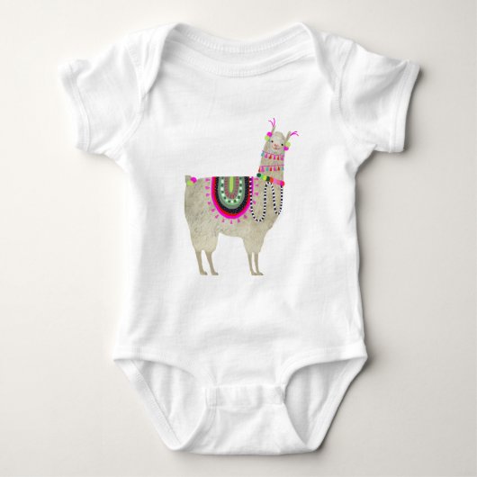 Llamarama Collection | Niedlich Lllamas Baby Strampler (Vorderseite)